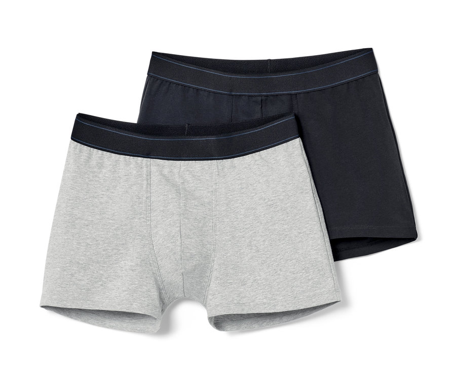 İki adet tek renk slip boxer.