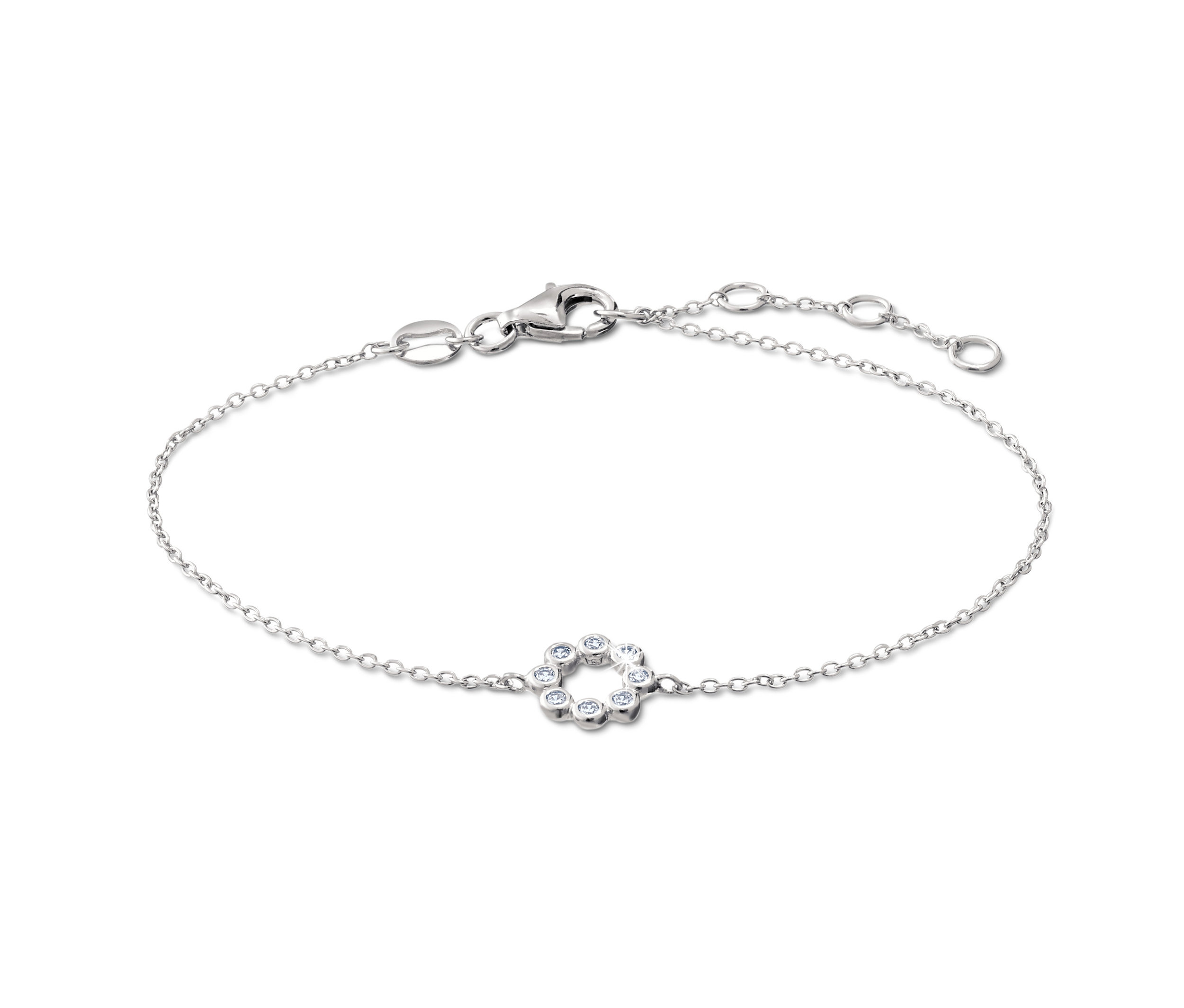 925 ayar gümüş zirkon taşlı bileklik.