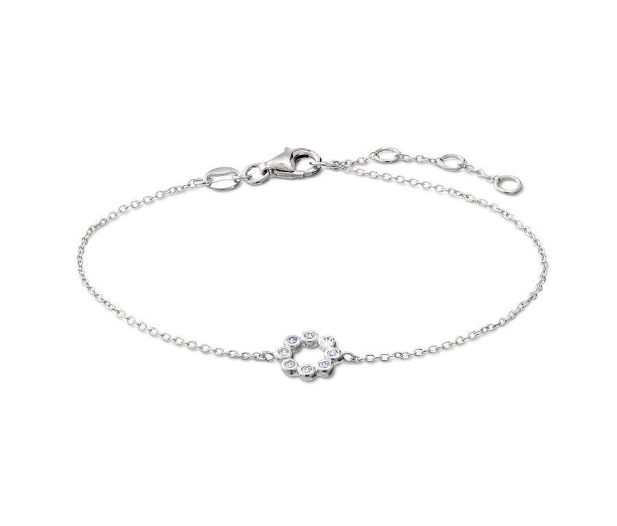 925 ayar gümüş zirkon taşlı bileklik.