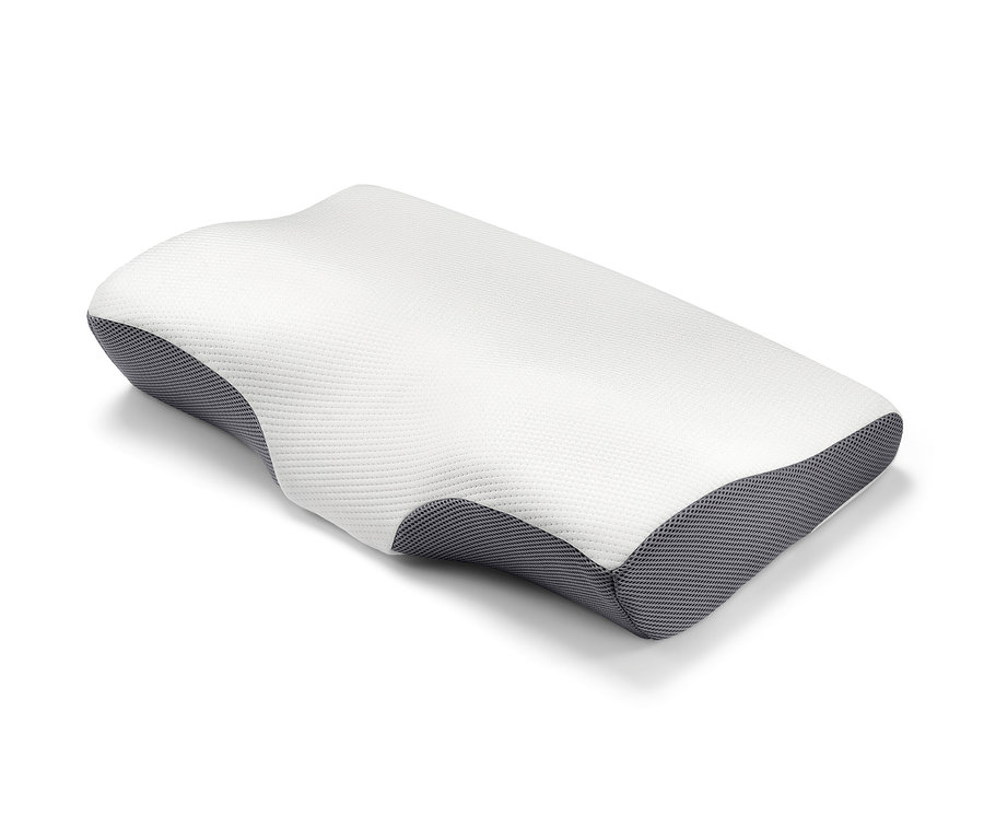 Beyaz arka planda boyun destek yastığı.