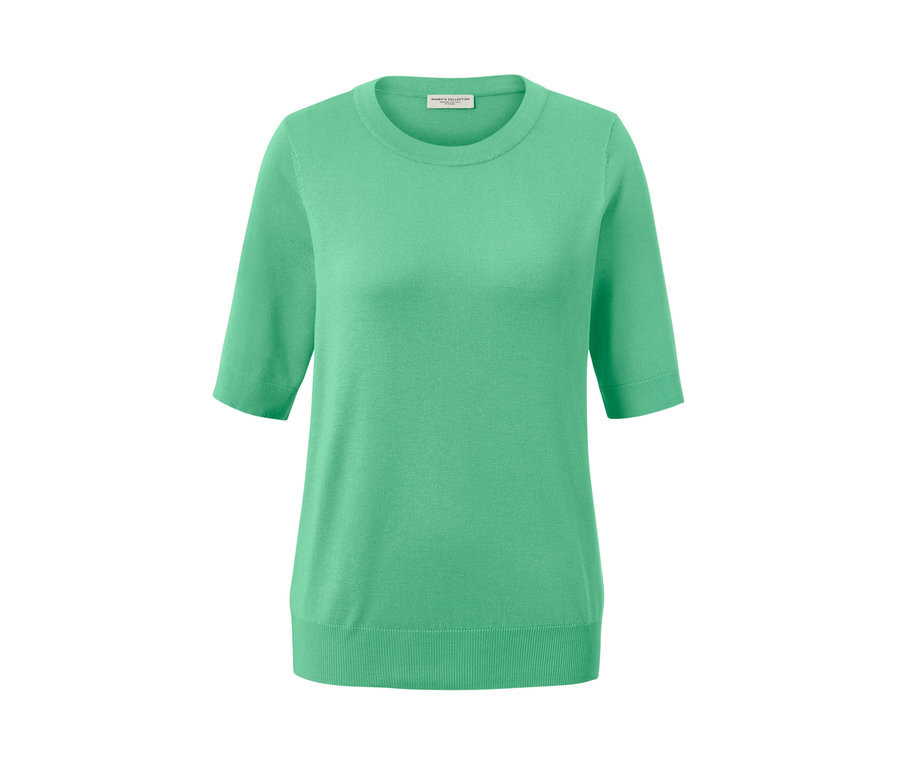 Açık yeşil ince örgü kazak.