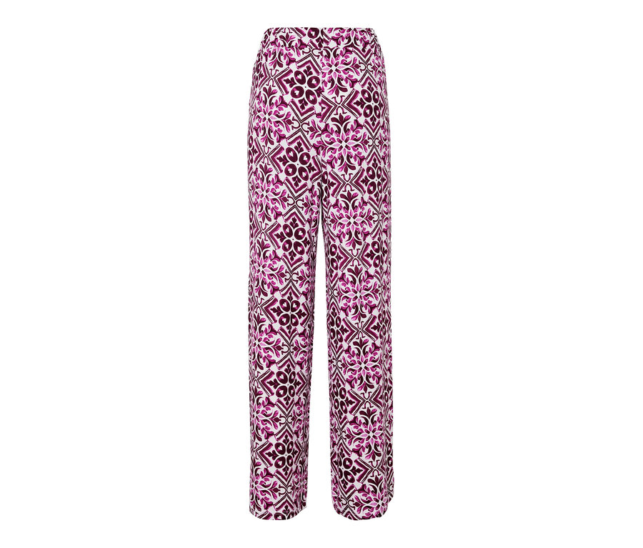 Baskılı Palazzo Pantolon, Ahududu