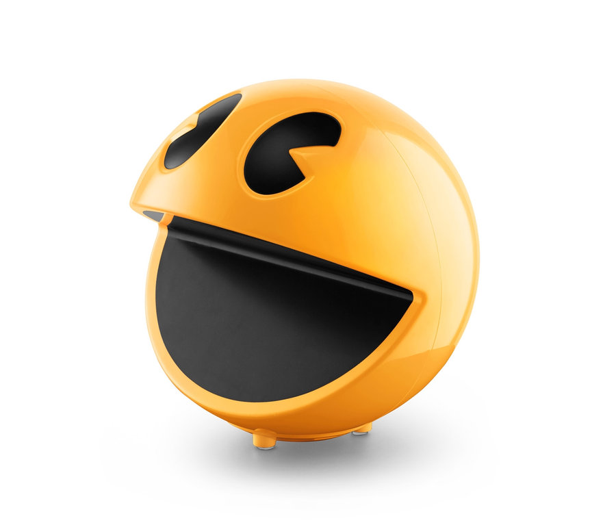 Beyaz arka planda sarı Pac-Man Lamba.