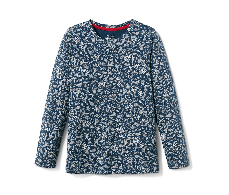 Desenli lacivert çocuk pijama takımı