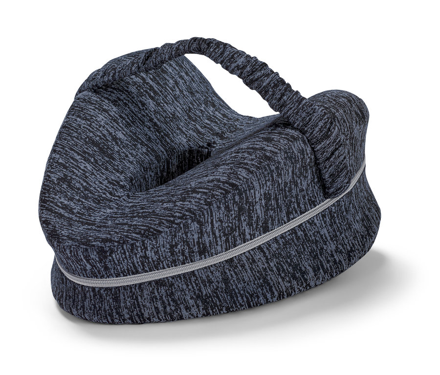 Çevresinde fermuar bulunan, Ergonomik Yan Yatma Diz Yastığı.