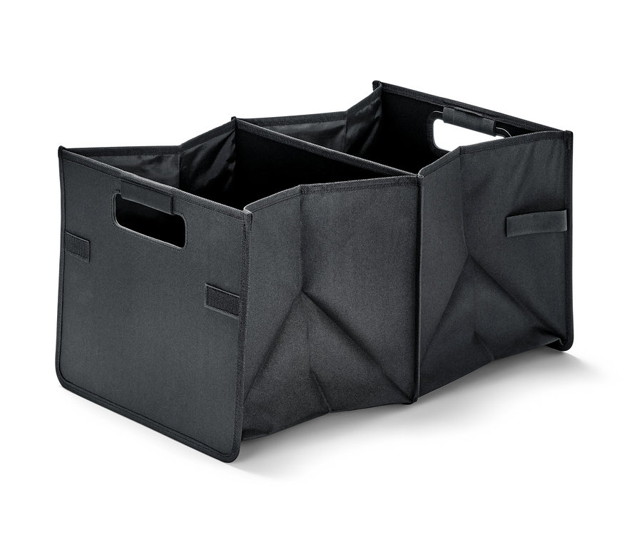 Siyah, 2 gözlü katlanabilir otomobil kutusu.