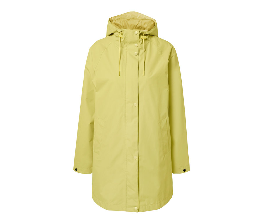 Kapüşonlu sarı yağmurluk,