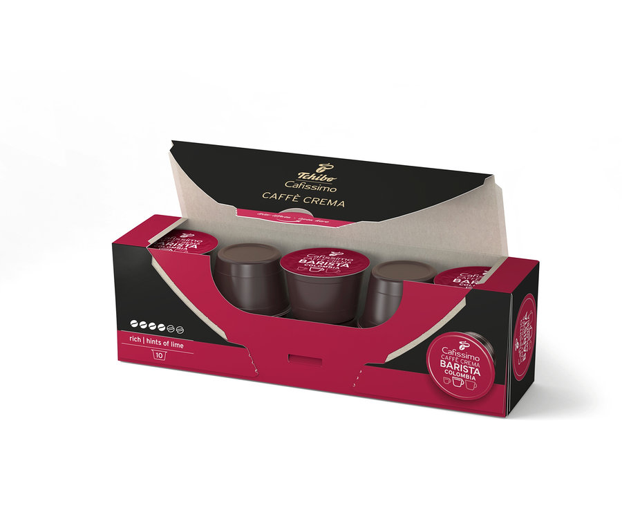 Cafissimo BARISTA Caffè Crema Colombia kahve kapsülü paketi.