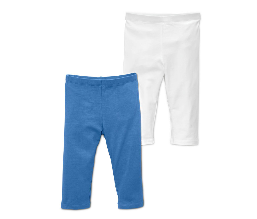 Biri mavi, biri beyaz olmak üzere iki adet tayt.