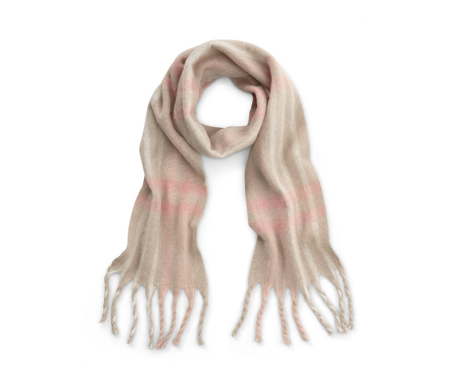 Kareli dokuma şal, püsküllü.