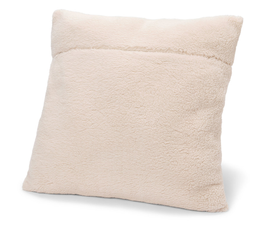 Krem rengi, dokulu dekoratif yastık.