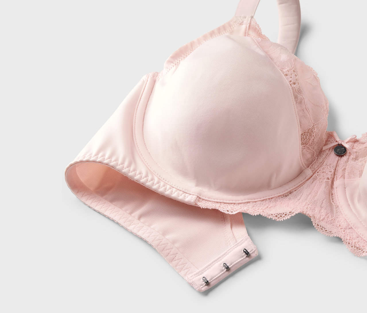 Gül kurusu renginde, dantel detaylı toparlayıcı sütyen.