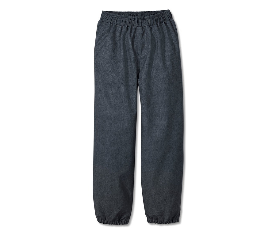 Denim görünümlü lacivert softshell pantolon.