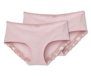 2x rosé rengi beyaz çizgili