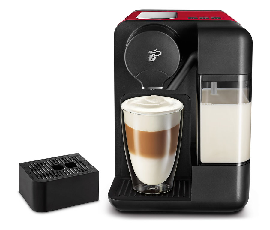 Siyah Cafissimo milk, Kırmızı, kahve ve sütlü kahve makinesi.