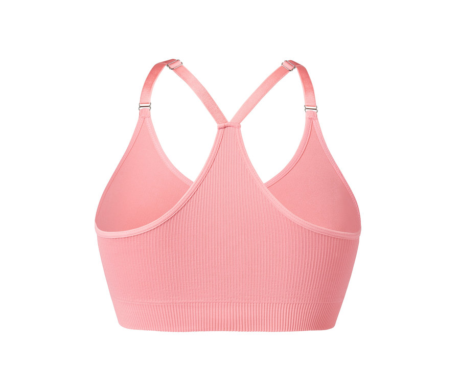 Seamless Spor Sütyeni, Açık Pembe yakın çekim.