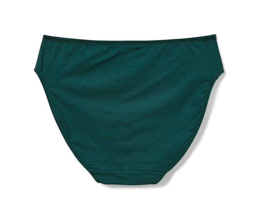Koyu yeşil bir slip külot.