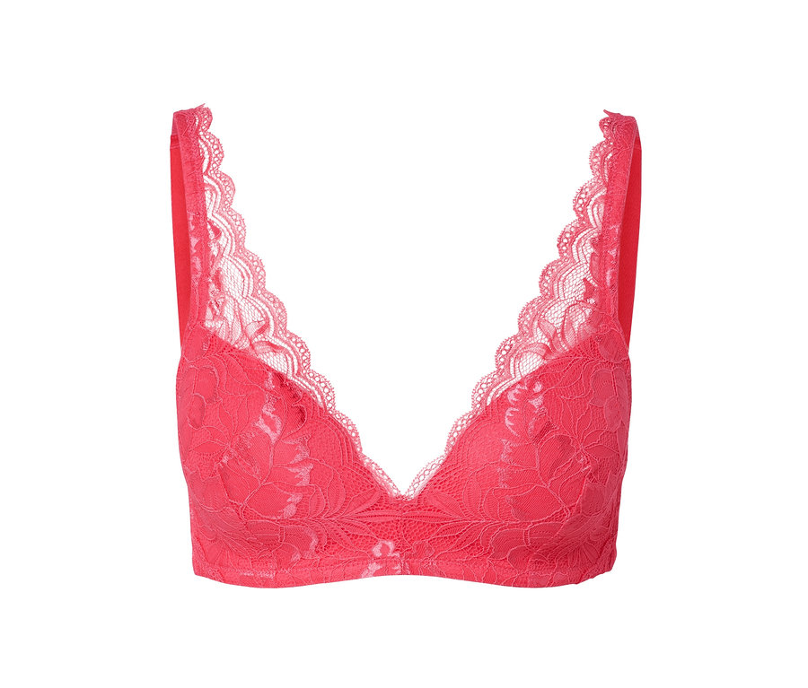 Kırmızı, yumuşak kalıplı sütyen.