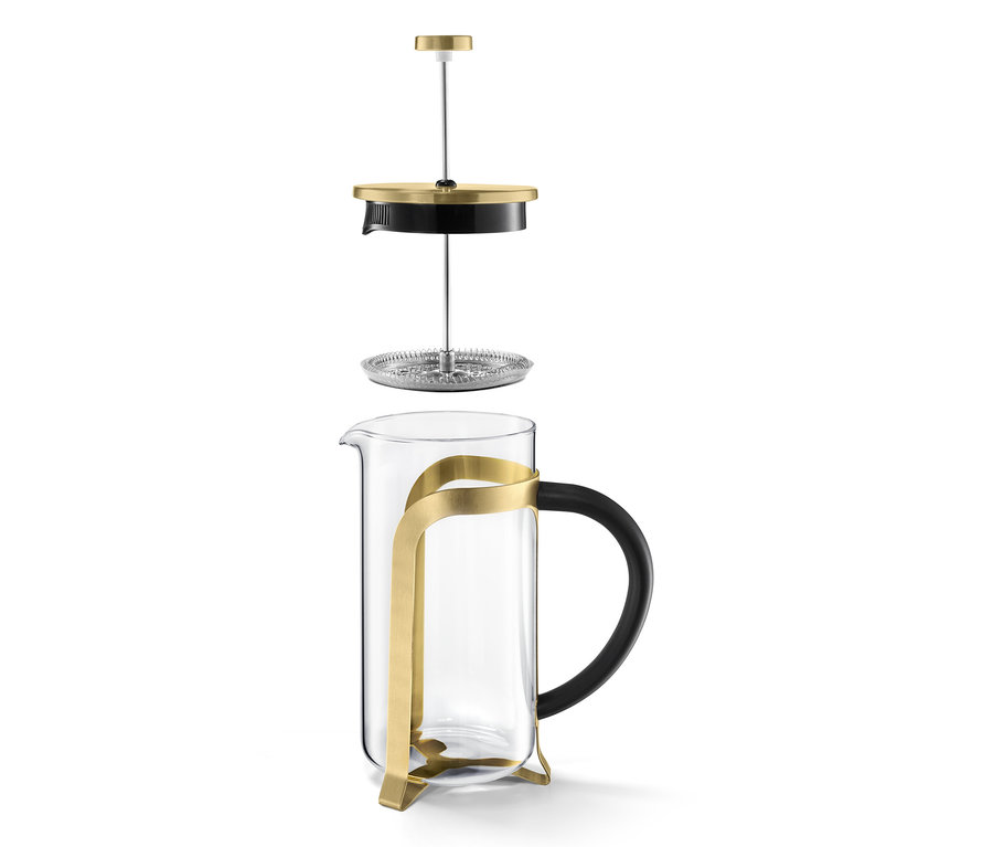 Demonte edilmiş, altın rengi French Press 800 ml, 6 Fincan.