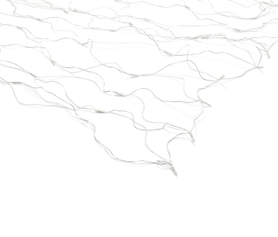 Beyaz bir arka plan üzerinde bir LED Dış Mekan Işık Ağı'nın yakın çekimi.