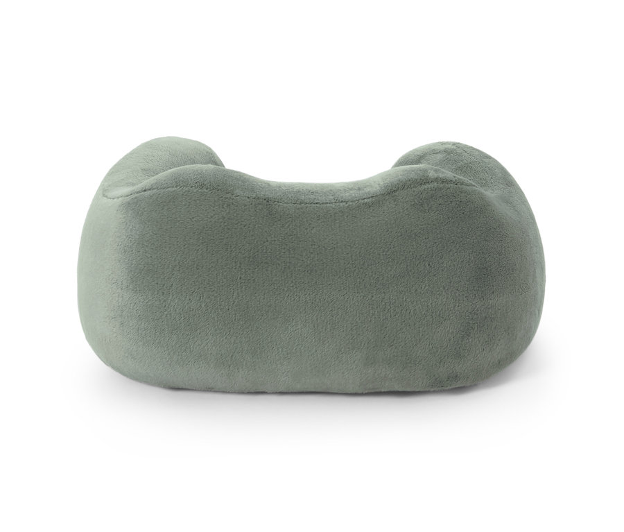 Gri titreşim masajlı boyun yastığı.