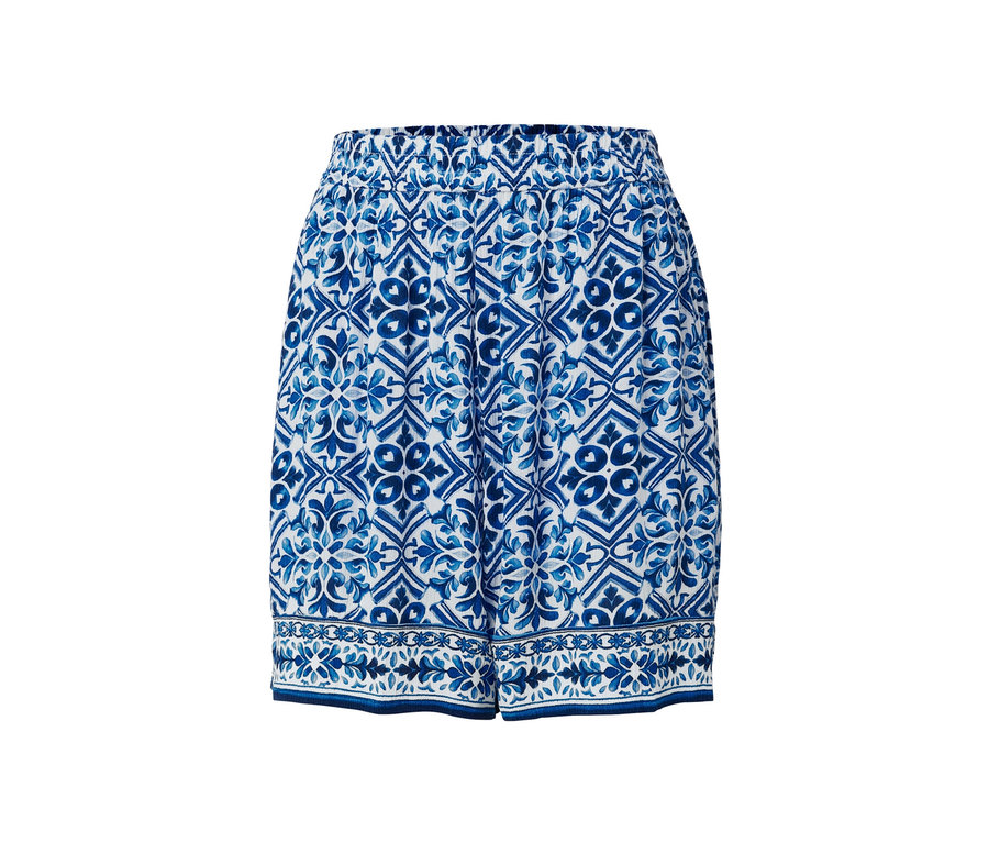 Mavi baskılı dokuma şort