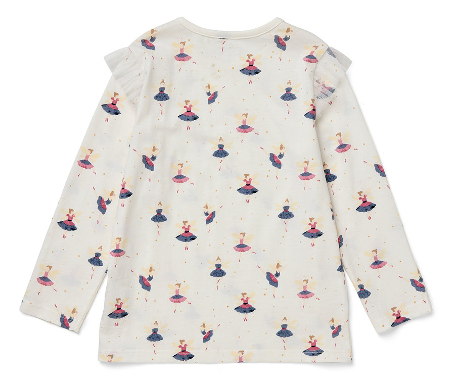 Peri baskılı uzun kollu tişört.