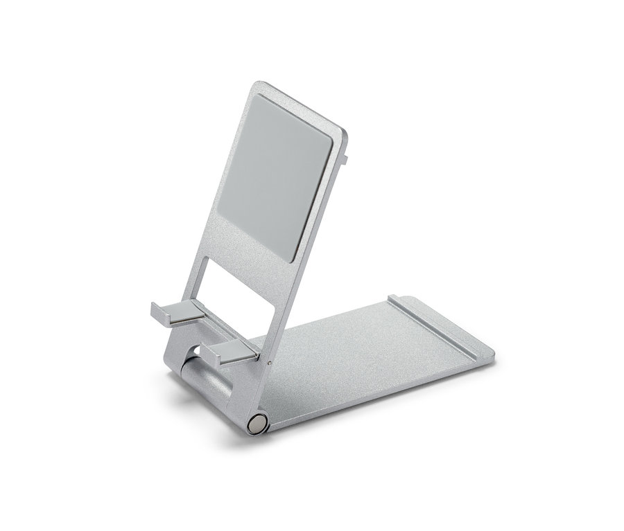 Gümüş renkli Akıllı Telefon ve Tablet Standı.