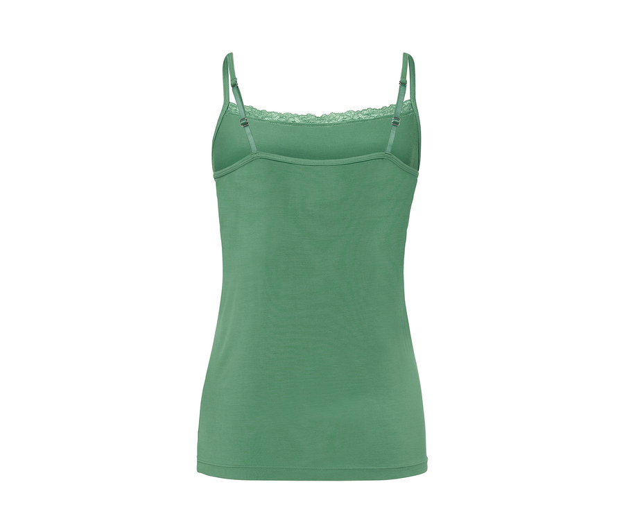 Yeşil, dantelli modal atlet.