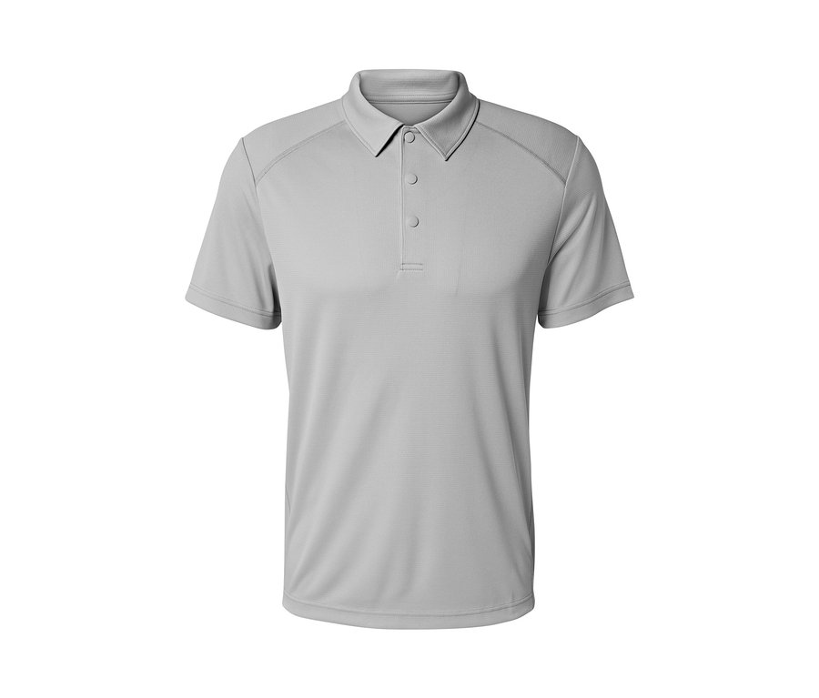 Gri fonksiyonel polo tişört.