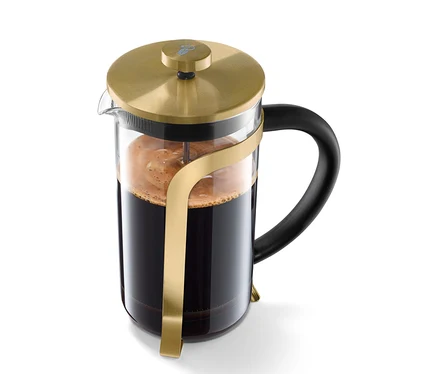 Altın renginde, 800 ml, 6 fincan kapasiteli French Press.