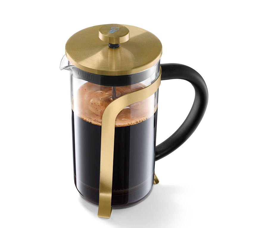 Altın renginde, 800 ml, 6 fincan kapasiteli French Press.