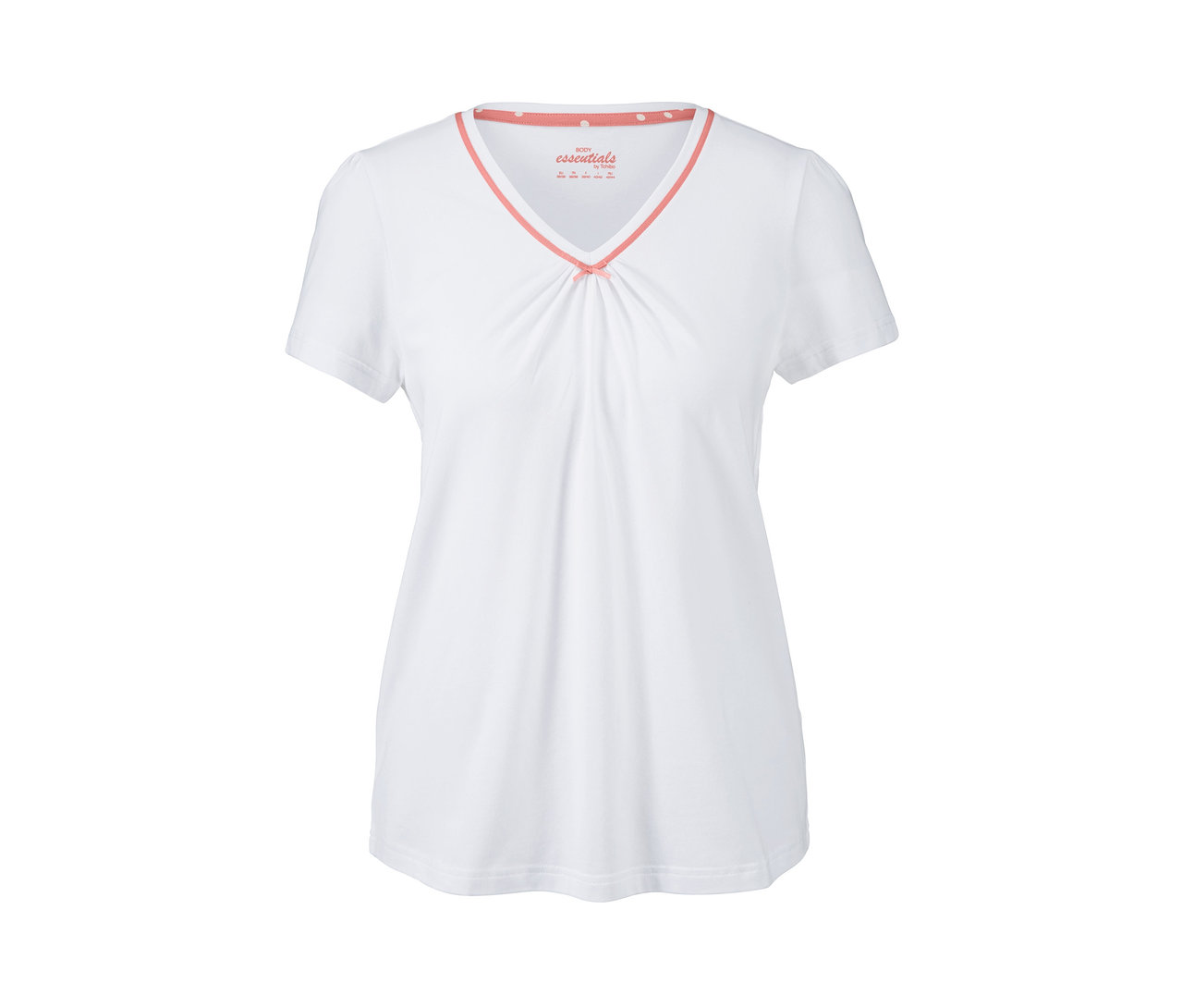 Pembe V yakalı beyaz 3/4 pijama.