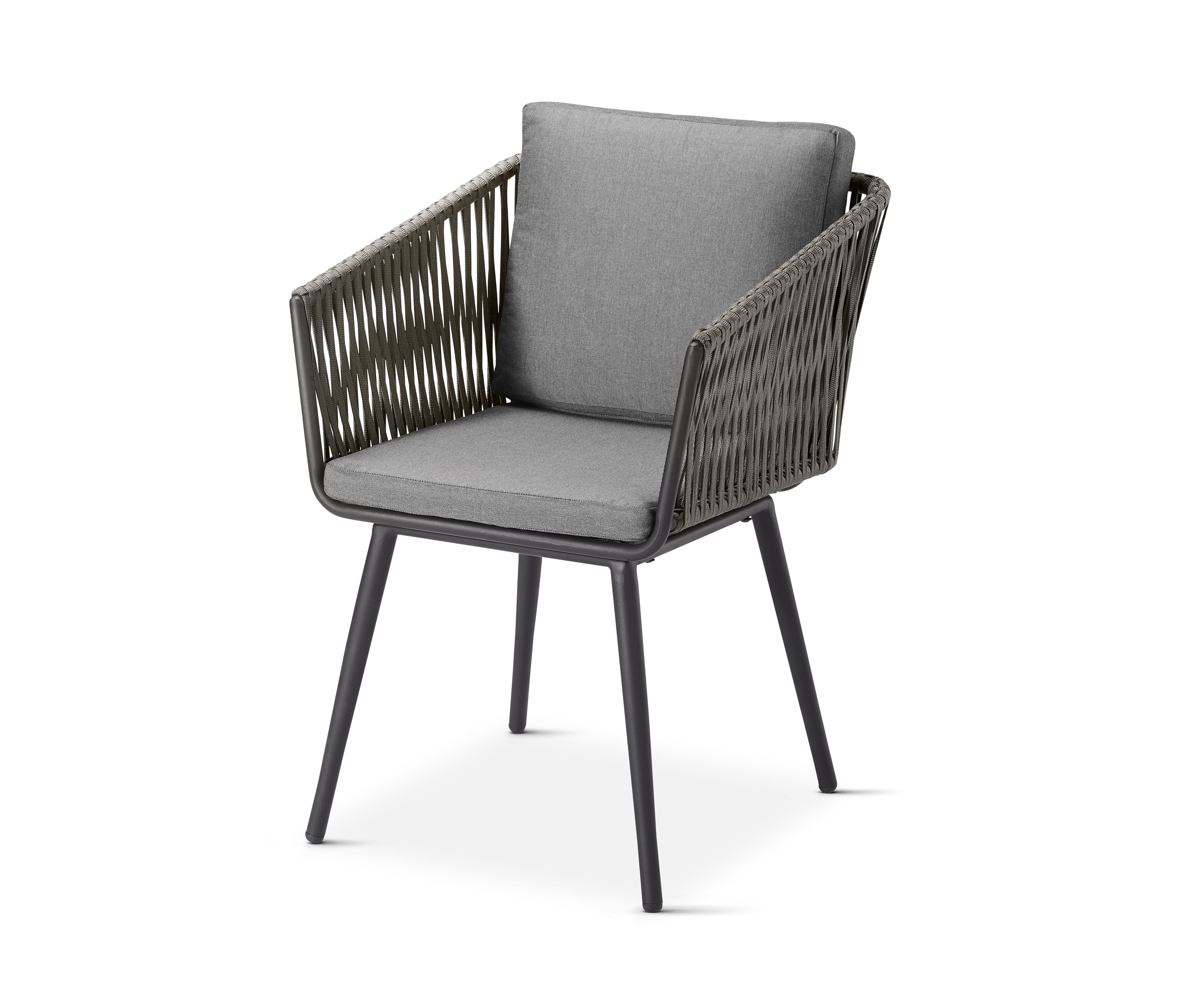 Tekstil örgülü ve minderli gri 