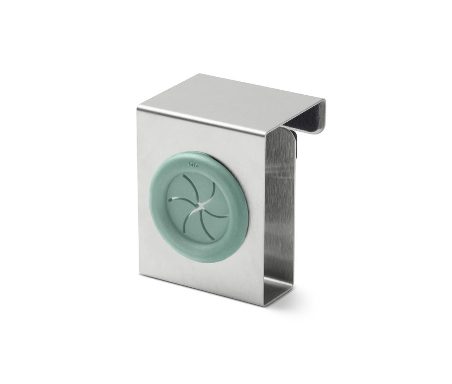 Beyaz arka planda yuvarlak, yeşil silikon tutamağa sahip 2 Adet Bulaşık Bezi Tutucu'nun yakın çekimi.