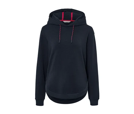 Lacivert kapüşonlu sweatshirt.