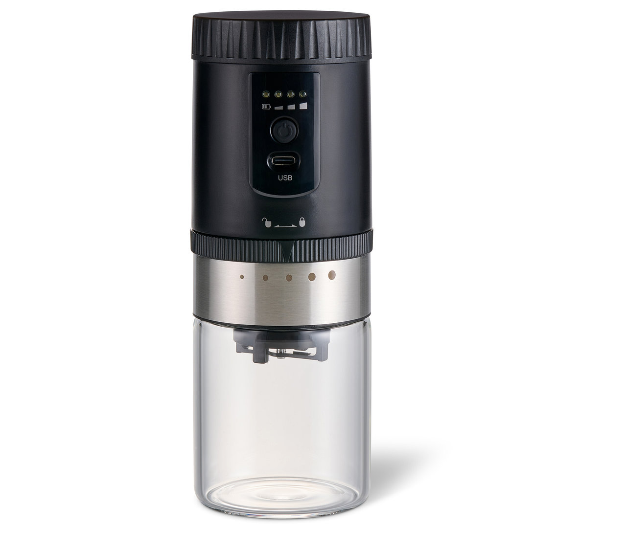 Siyah şarjlı kahve değirmeni.