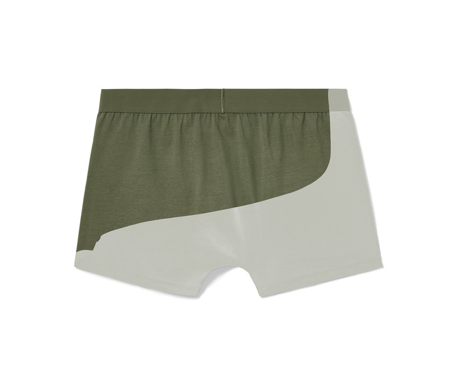 Zeytin yeşili ve gri renkte 2'li Slip Boxer.