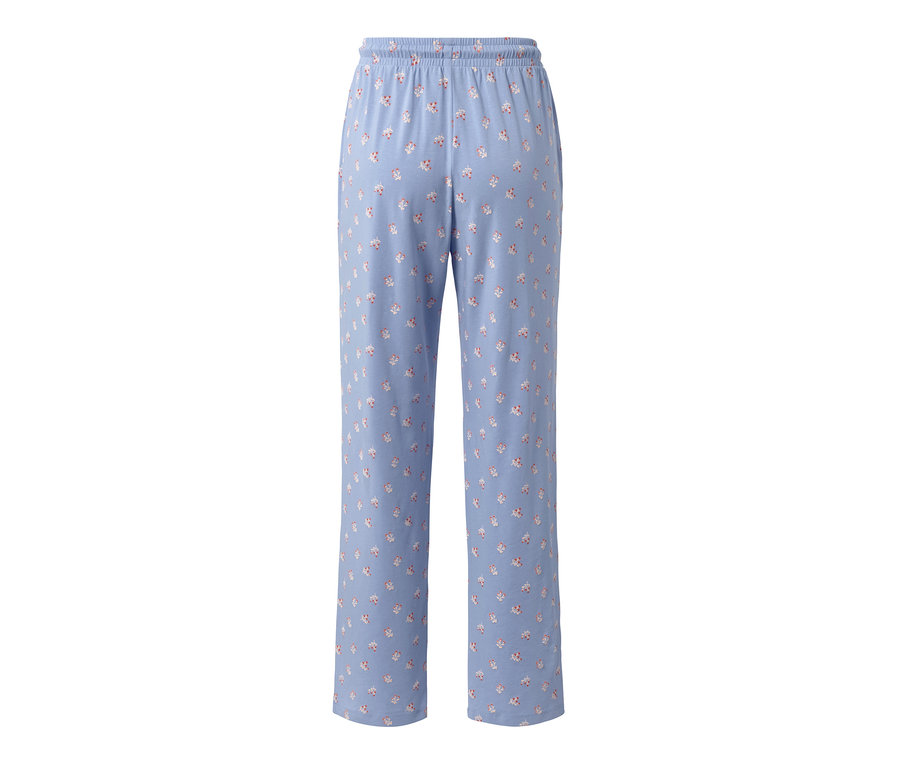 Çiçek desenli mavi pijama altı.