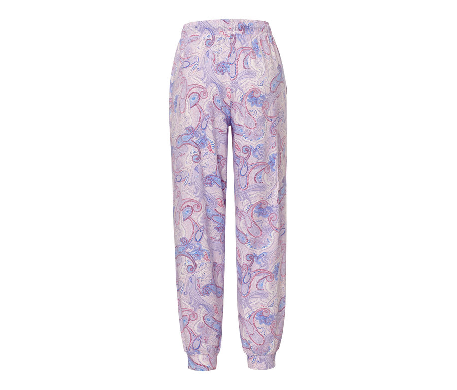 Çiçek desenli mor pijama altı.