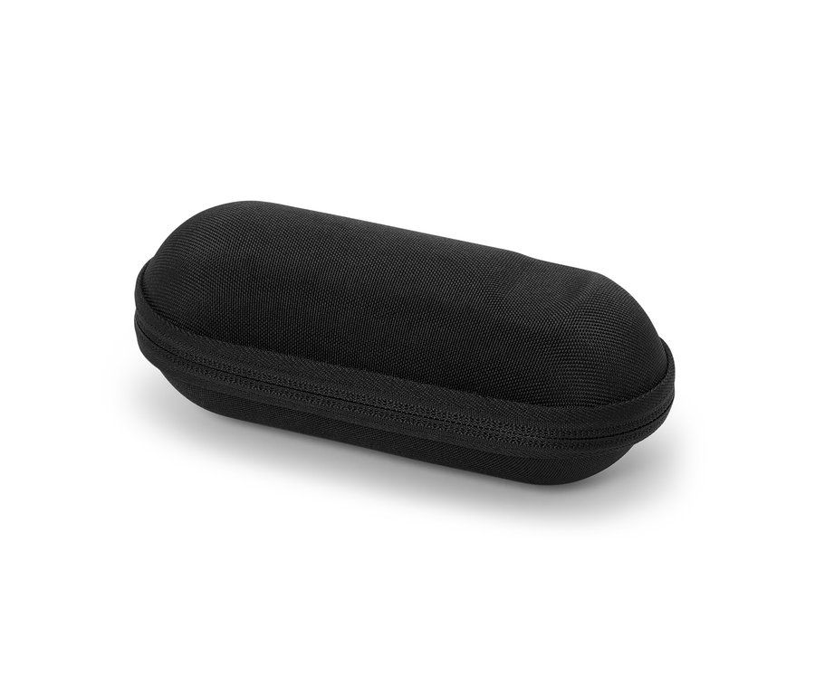 Fermuarlı, siyah matara tutucu kutusu.