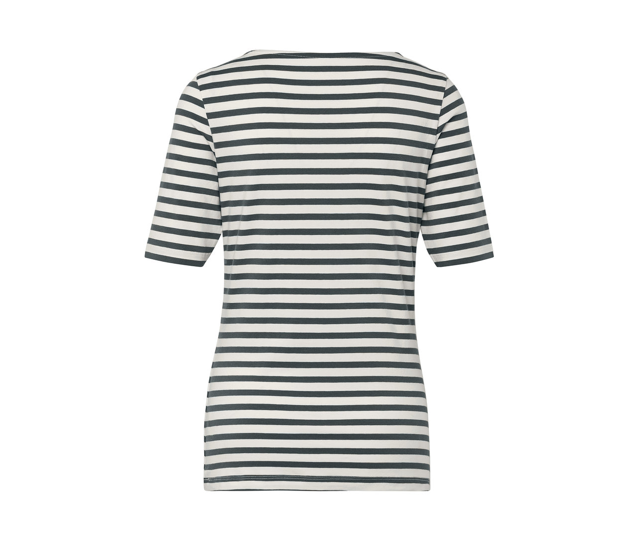 Yeşil çizgili, yarım kollu tişört