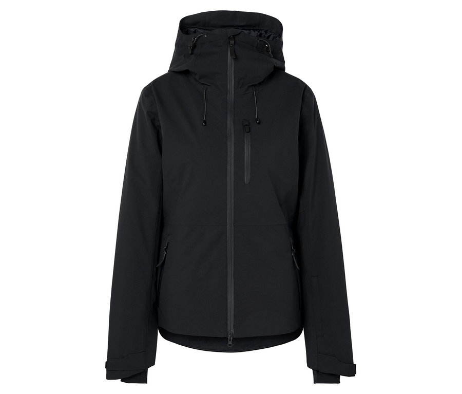 Ortasında fermuarı olan siyah kapüşonlu ceket.