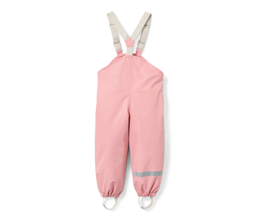 Askılı pembe termal yağmur pantolonu.