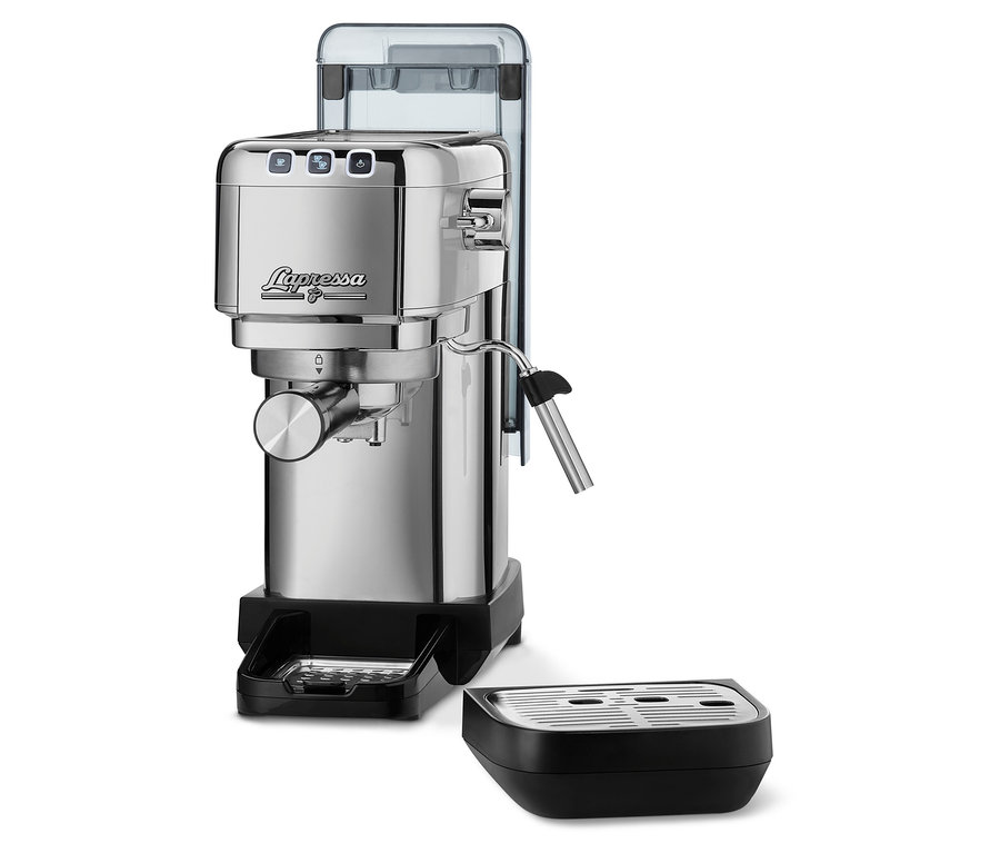 Gümüş renkli »Lapressa« Portafiltre Makinesi.