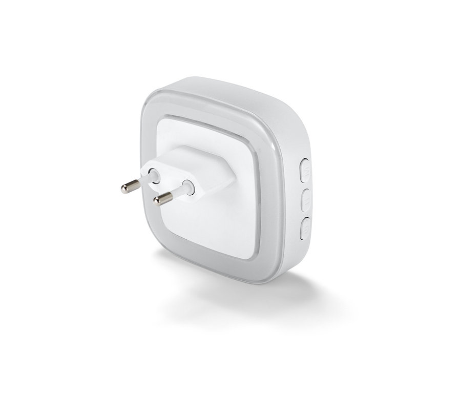 Beyaz priz LED gece lambası.