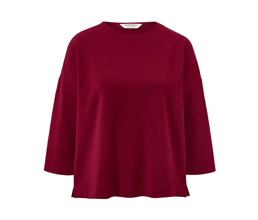 Bordo renkli, 3/4 kol sweatshirt.