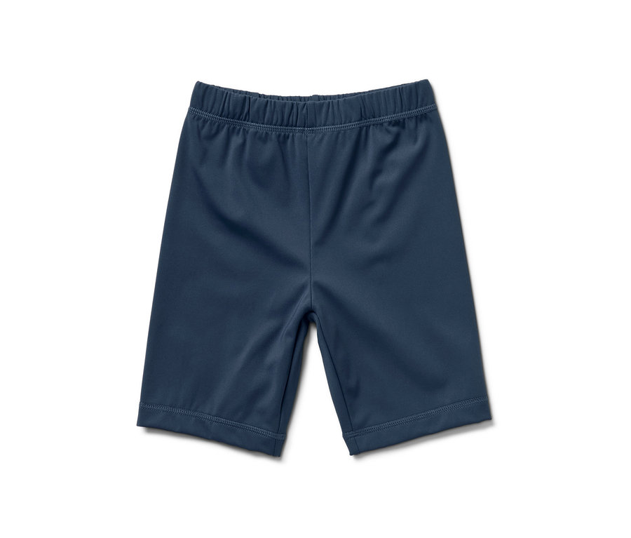 Mavi, 80 faktör UV korumalı çocuk deniz taytı.