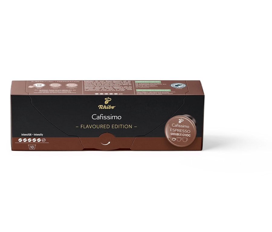Bir paket Cafissimo Flavoured Espresso – Double Choc – 10 Kapsül