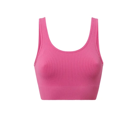 Pembe dikişsiz spor büstiyer